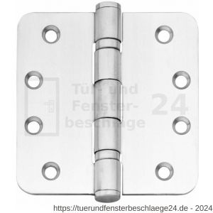 Intersteel Essentials 4625 Kugellagerscharnier abgerundet 102x102x3 mm bis 100 kg Edelstahl gebürstet - D26007204 - afbeelding 1