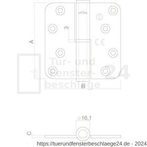 Intersteel Essentials 4626 Kugelstift-Türband DIN-rechts Edelstahl gebürstet - D26006168 - afbeelding 2