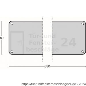 Intersteel Living 4751 Stoßplatte 80x330 mm Edelstahl gebürstet - D26000993 - afbeelding 2