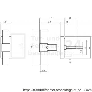 Intersteel Living 6156 Fenstergriff T-Modell Recht Edelstahl gebürstet - D26010129 - afbeelding 3