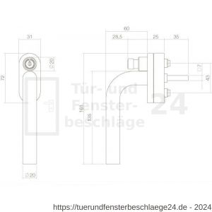 Intersteel Essentials 6156 Fenstergriff Recht abschließbar SKG** Edelstahl gebürstet - D26006179 - afbeelding 2