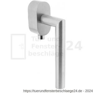 Intersteel Essentials 6156 abschließbarer Fenstergriff 90 Grad Winkel auf ovaler Rosette mit Stift 35 mm Edelstahl gebürstet SKG*** - D26007724 - afbeelding 1