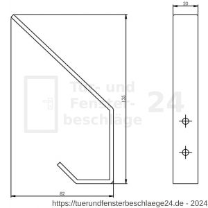 Intersteel Essentials 6950 Garderobenhaken Edelstahl gebürstet 135 x 20 mm - D26003944 - afbeelding 2