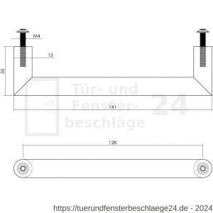 Intersteel Essentials 8926 Möbelgriff 141 mm Edelstahl gebürstet - D26007810 - afbeelding 3