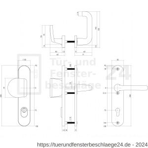 Intersteel Living 3796 Schutzbeschlag SKG*** Griff-Klinke mit Profilzylinder 72 mm und Kernziehschutz - D26008847 - afbeelding 5