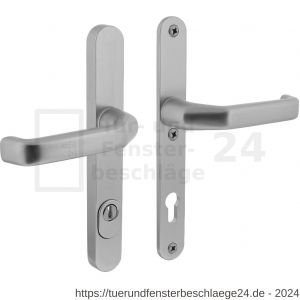 Intersteel Living 3799 Schutzbeschlag Schmallschilder SKG*** mit Profilzylinder-Lochung 92 mm und Kernziehschutz oval Haustürbeschlag Aluminium - D26008851 - afbeelding 1