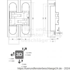 Intersteel Exclusives 4626 Verdeckt liegendes Türband Zamak 130x30 mm 3D einstellbar Nickel - D26008874 - afbeelding 2