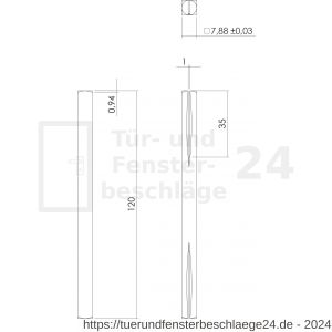 Intersteel 9750 1 Stift mit beidseitigem Sägeschnitt 8x120 mm - D26010071 - afbeelding 2