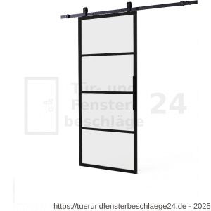 Intersteel Living 4915 DIY-Schiebetür Cubo schwarz inklusive mattiertem glas 2150x980x28 mm mit schwarzem Schiebetürsystem Basic Top - D26009961 - afbeelding 3