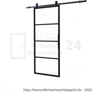 Intersteel Living 4911 DIY-Schiebetür Cubo schwarz inklusive transparentem glas 2350x980x28 mm mit schwarzem Schiebetürsystem Basic Top - D26009959 - afbeelding 5