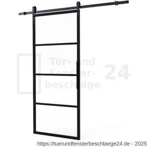 Intersteel Living 4911 DIY-Schiebetür Cubo schwarz inklusive transparentem glas 2350x980x28 mm mit schwarzem Schiebetürsystem Basic - D26009958 - afbeelding 6