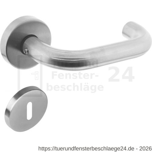 Intersteel Living 1956 Türdrücker Rund auf Rosette 50x10 mm mit BB-Rosetten Edelstahl gebürstet - D26005832 - afbeelding 1